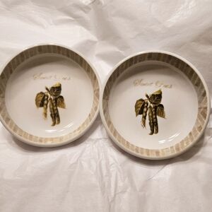 Vintage "Sweet Peas" Tea Bag Holder / Mini Saucers /Dipping Bowls- Cypress Home